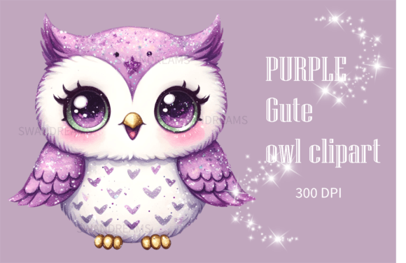 Download Cute Watercolor Purple Baby Owl Png - Baby owl png Collection