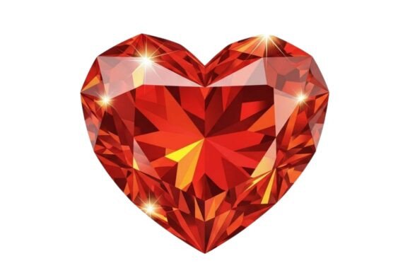 Download Red Heart-shaped Gemstone Illustration - Gemstone illustration Collection