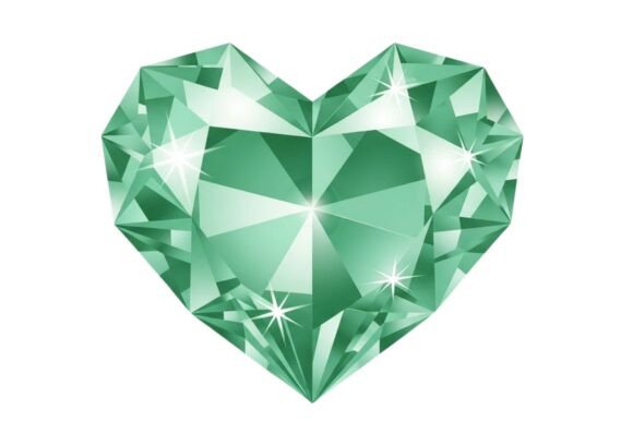 Download Green Heart-shaped Gemstone Illustration - Gemstone illustration Collection
