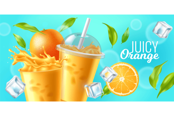 Download Orange Juice. Realistic Plastic Transpar - Orange Collection