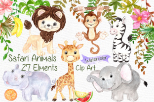 Download Watercolor Safari Animals Clipart Kids Jungle Animals Clipart - Jungle animals Collection